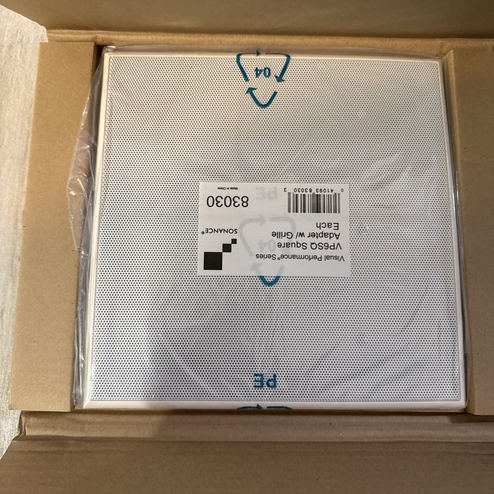 Sonance - VP6SQ Square Adapter & Grille (2-Pack) - Paintable White NEW!! 6.5" - Image 2