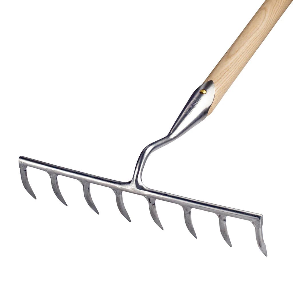 Sneeboer Garden Rake - 8 Tine Stainless Steel Hand-Forged Soil Dutch NEW