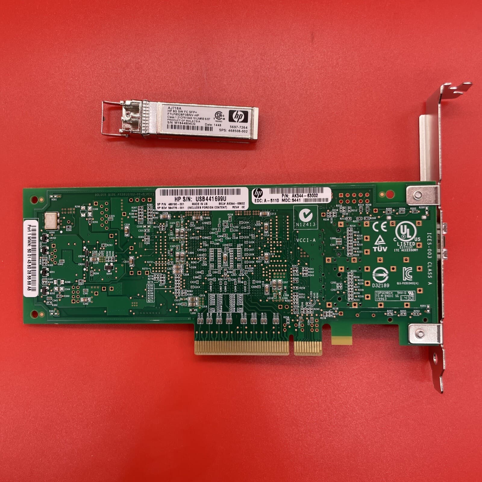 HP 81Q 1P 8G FC Host Bus Adapter AK344A 489190-001 584776-001 +SFP - Image 4