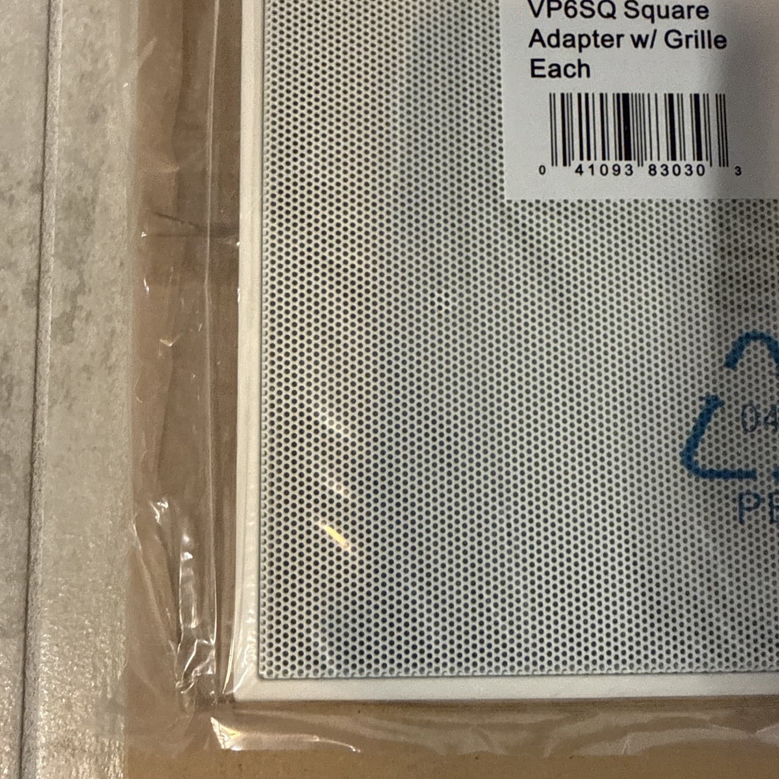 Sonance - VP6SQ Square Adapter & Grille Single Paintable White NEW!! 6.5" - Image 3
