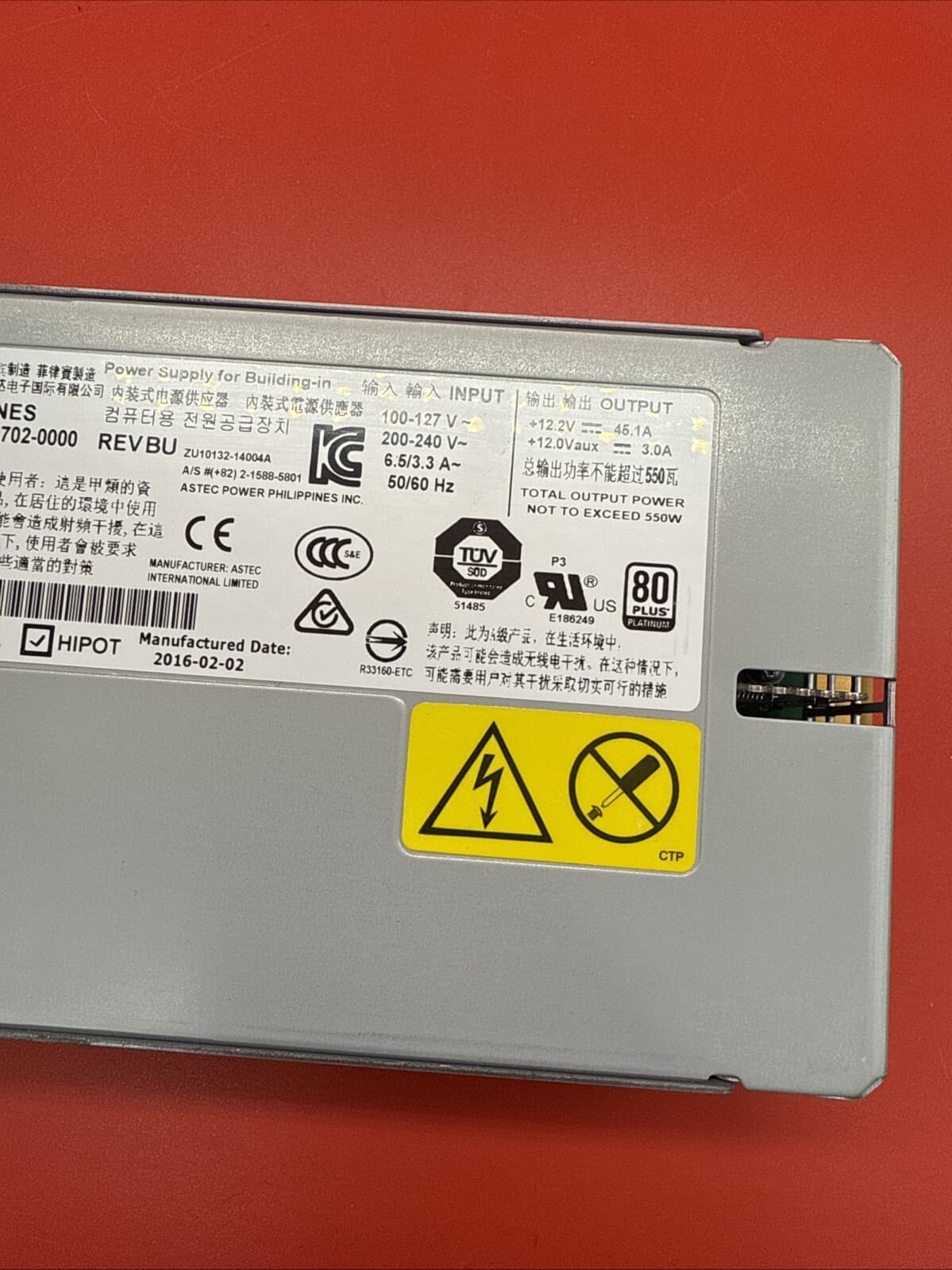 IBM 94Y8188 94Y8278 N33501H 550w Power Supply For IBM Rack 550 W System X - Image 3