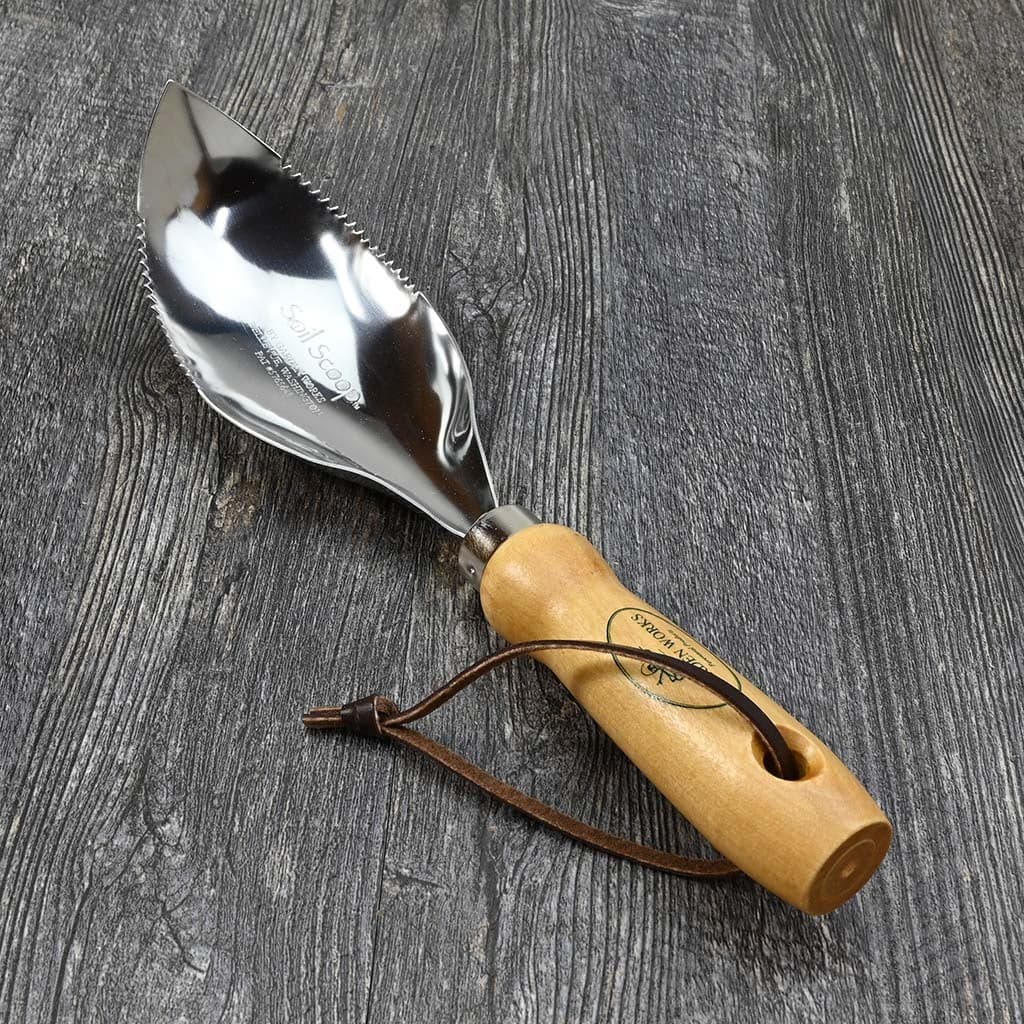 Garden Works Soil Scoop Garden Trowel Stainless Steel Wood Handle Planting NEW - Image 2