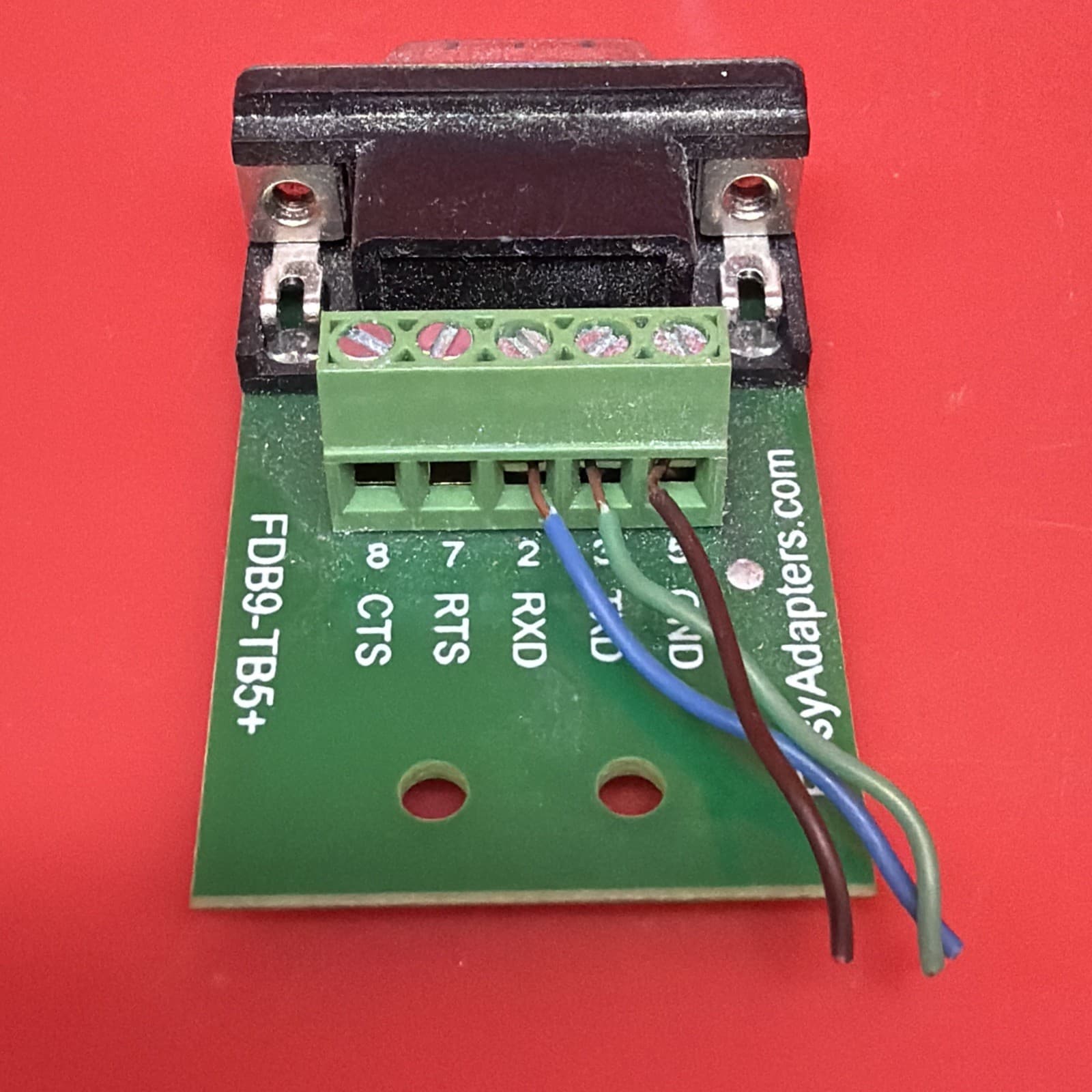 Easyadapters.com FDB9-TB5+ Female DB9 Terminal Block Adapter RS-232 - Image 3
