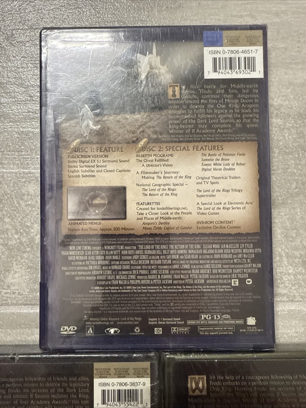 The Lord of the Rings: Lot Of 3 Collectors Set DVD Fellowship & Return - NEW!! - Image 6