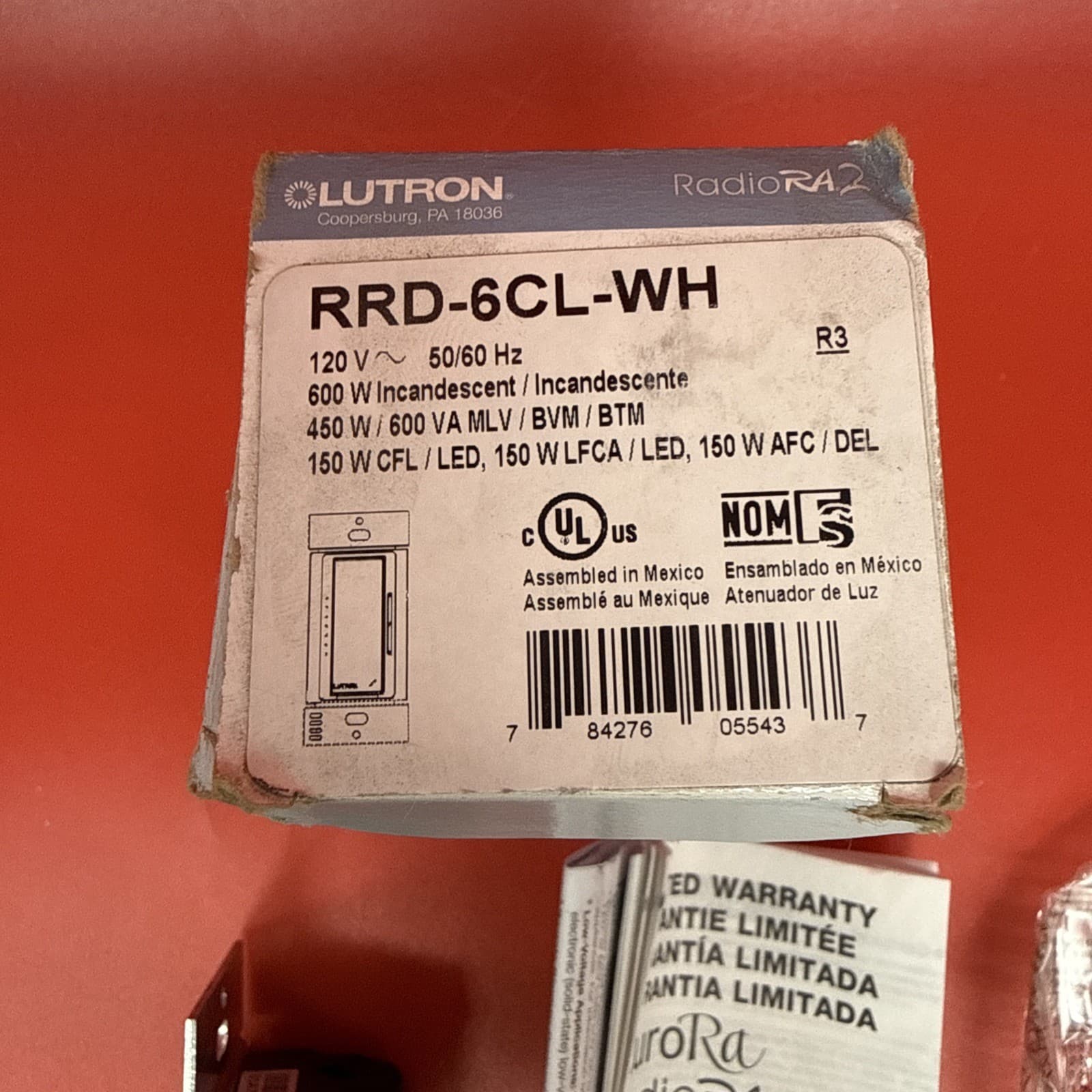 Lutron RRD-6CL-WH Radio Ra2 RadioRA RA Dimmer - White Lighting Controller - Image 6