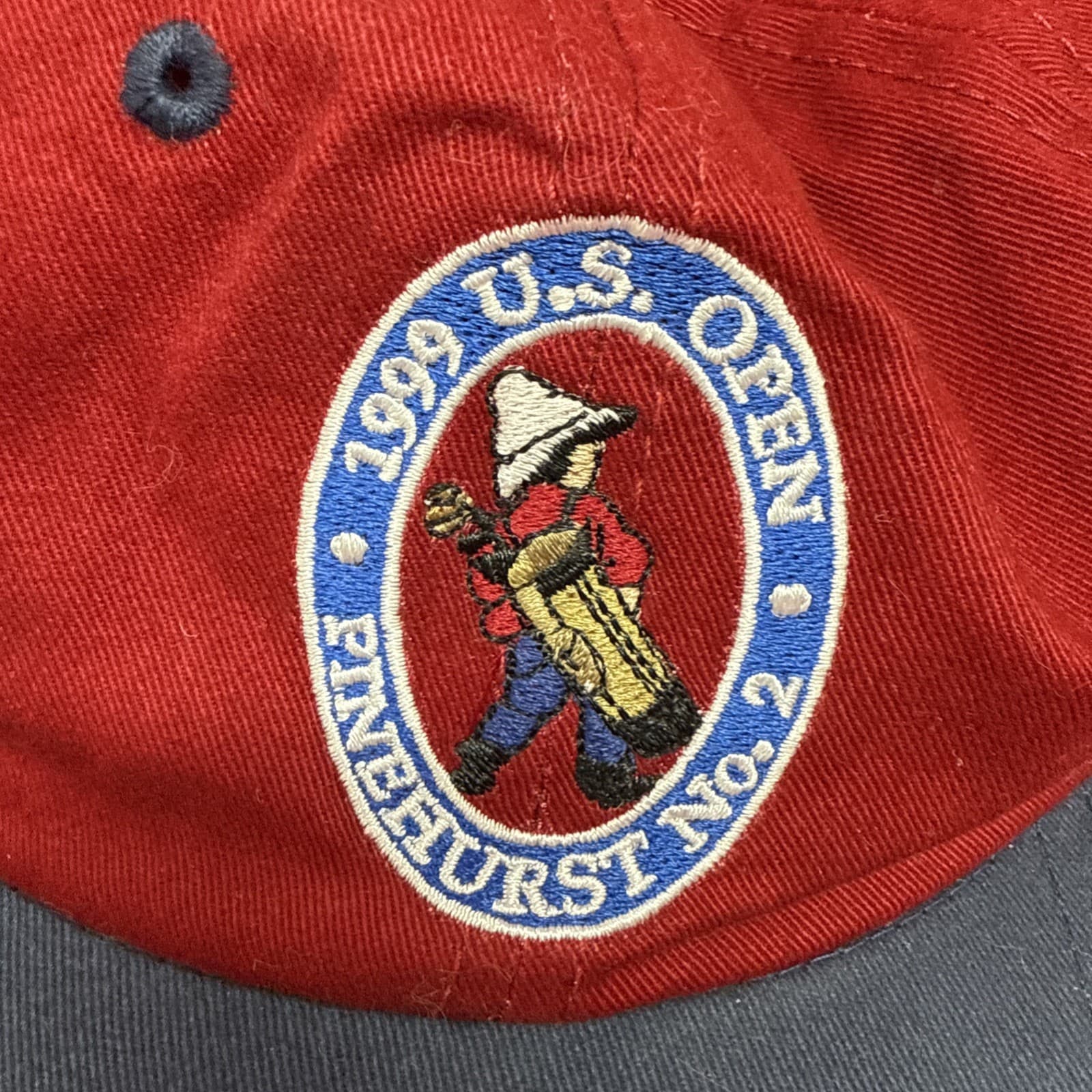 1999 U.S. Open Golf Hat Cap Pinehurst No. 2 Red Adjustable Strap USGA Member - Image 3