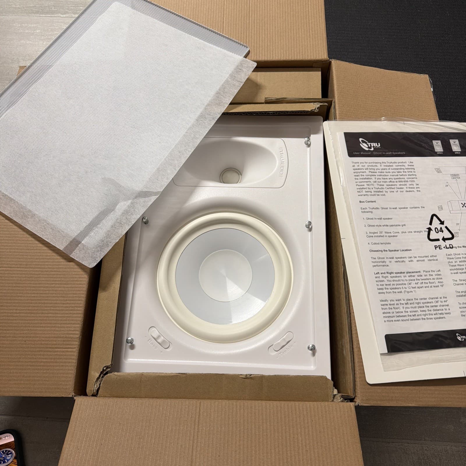 TruAudio GPW-8 In Wall 2 Way Ghost 5-125w RMS Speaker