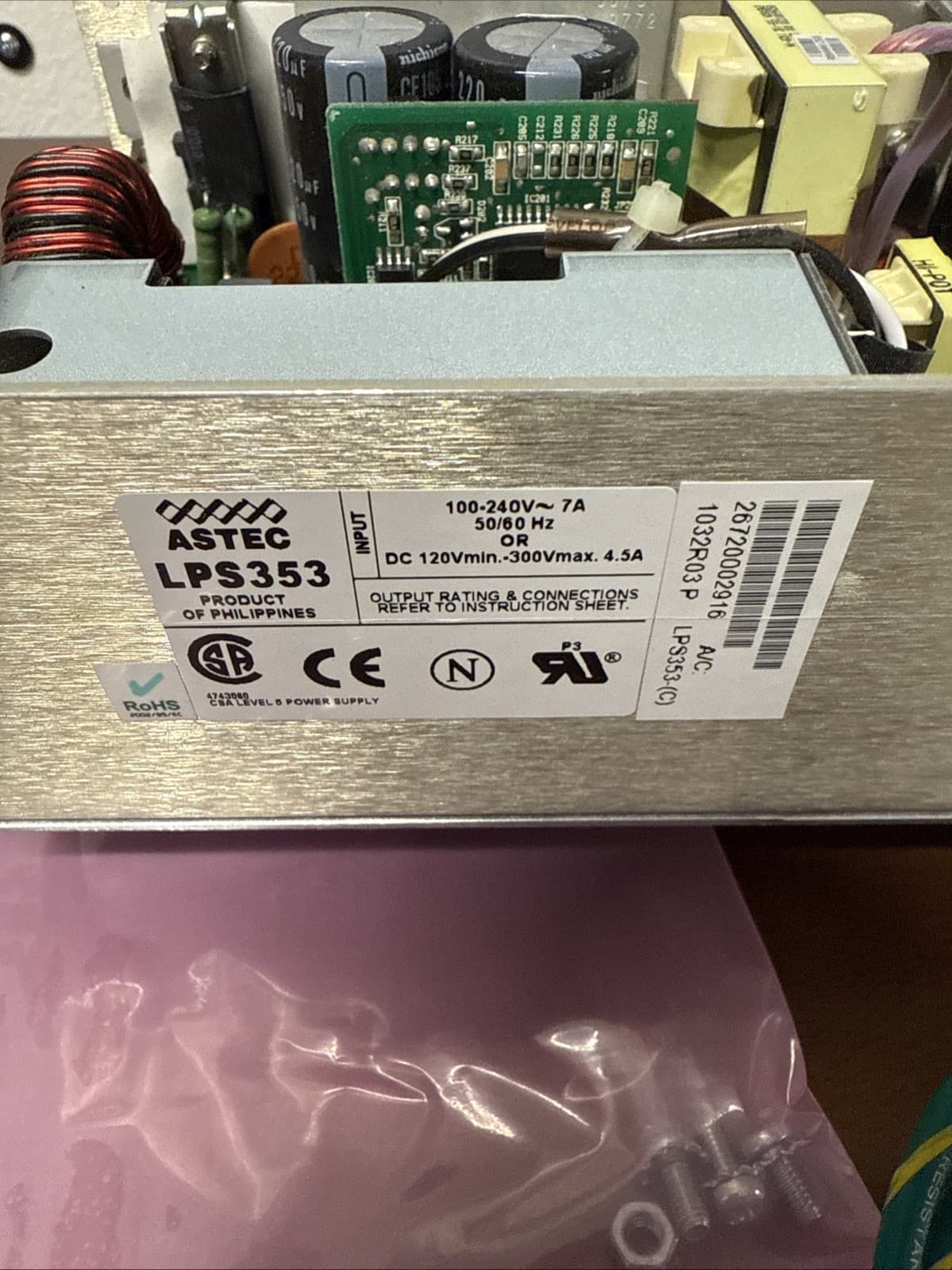 ASTEC LPS353 1032R03P AC Power Supply Removed From SAVANT RSC-1200 Chassis - Image 6