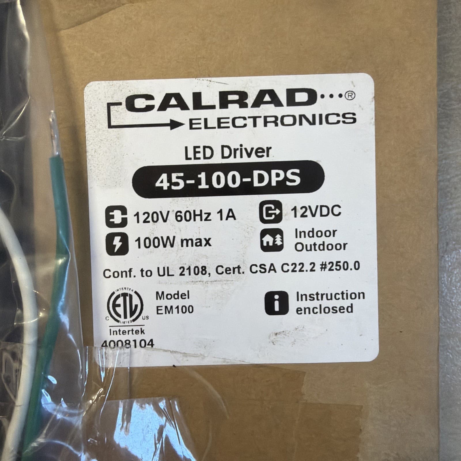 CALRAD 45-100-DPS 12Vdc Magnetic Type Dimmable Power Supply 100w - Image 2