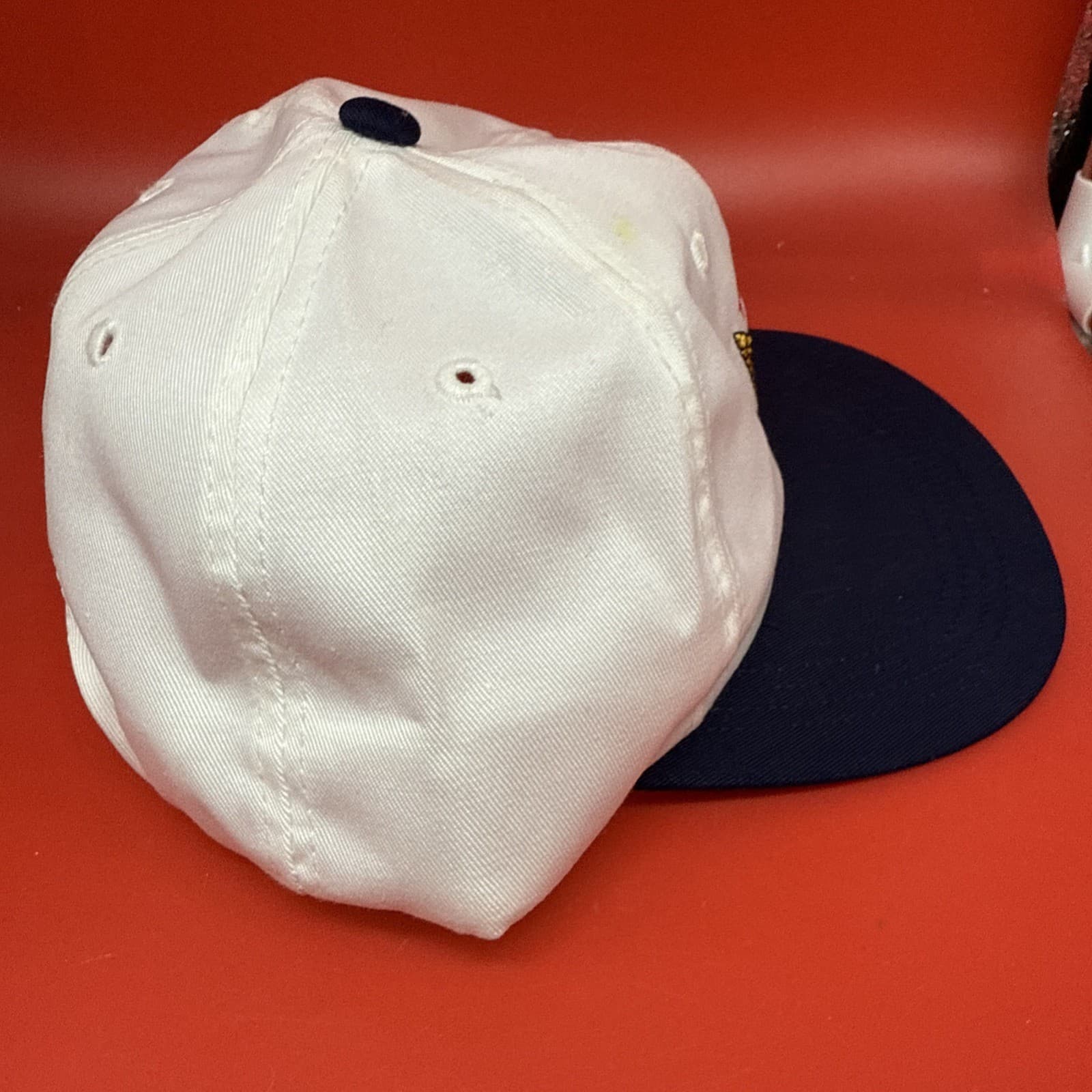 USGA Member SnapBack Hat White Navy Gold USA Golf USA Vintage 80s Snap-Back Men - Image 4