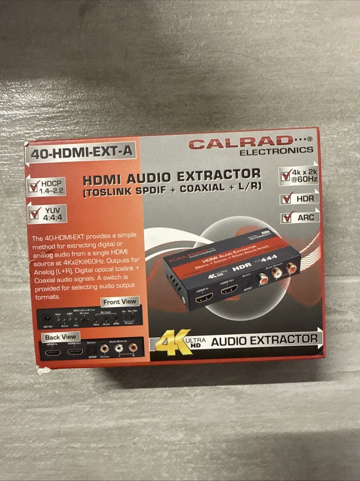 CALRAD 40-HDMI-EXT-A HDMI Audio Extractor Toslink SPDIF + Coaxial L/R New Black - Image 8