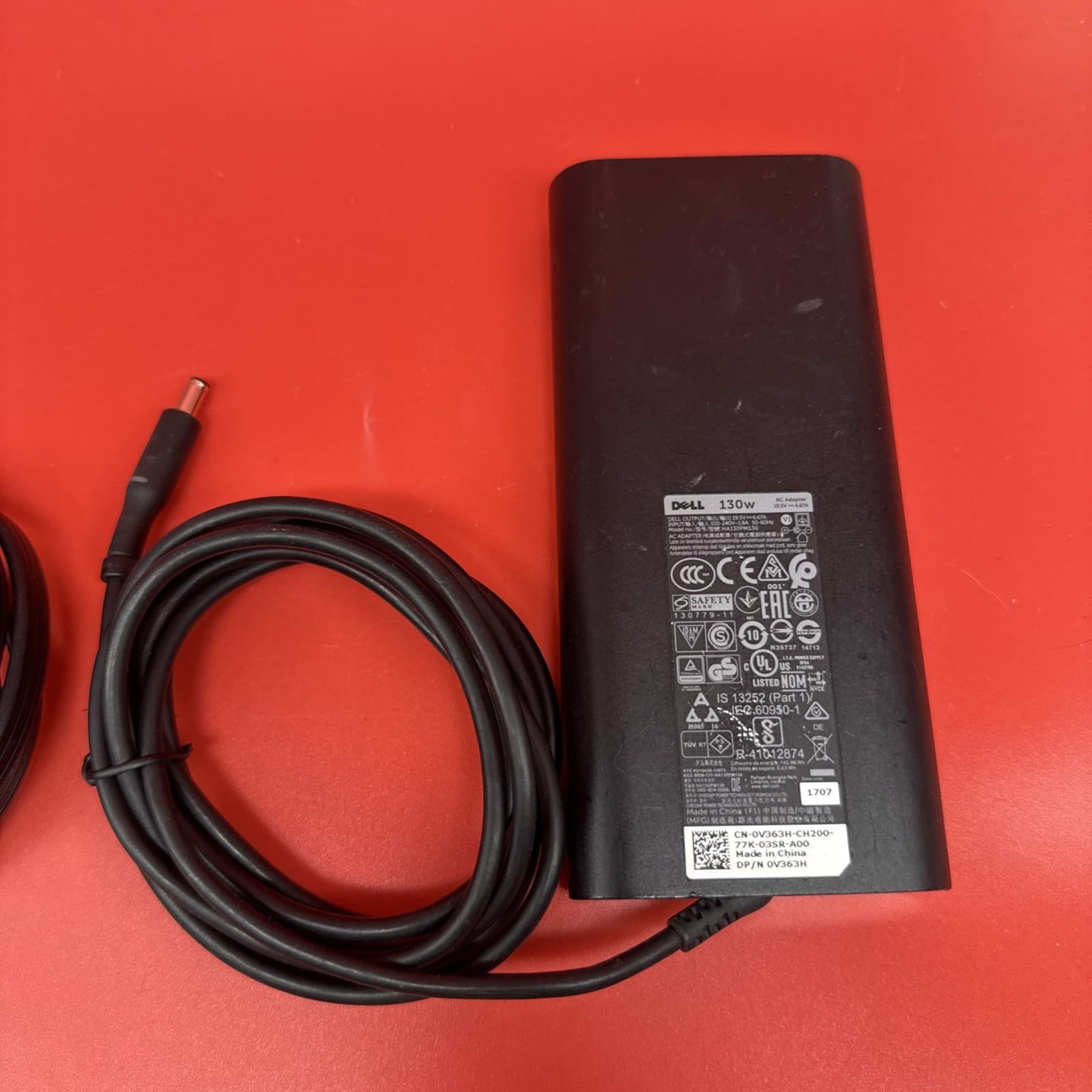 Dell V363H 0V363H 130w AC Adapter 4.5mm Barrel Tip 19.5v 6.67a HA130PM130 Black - Image 6