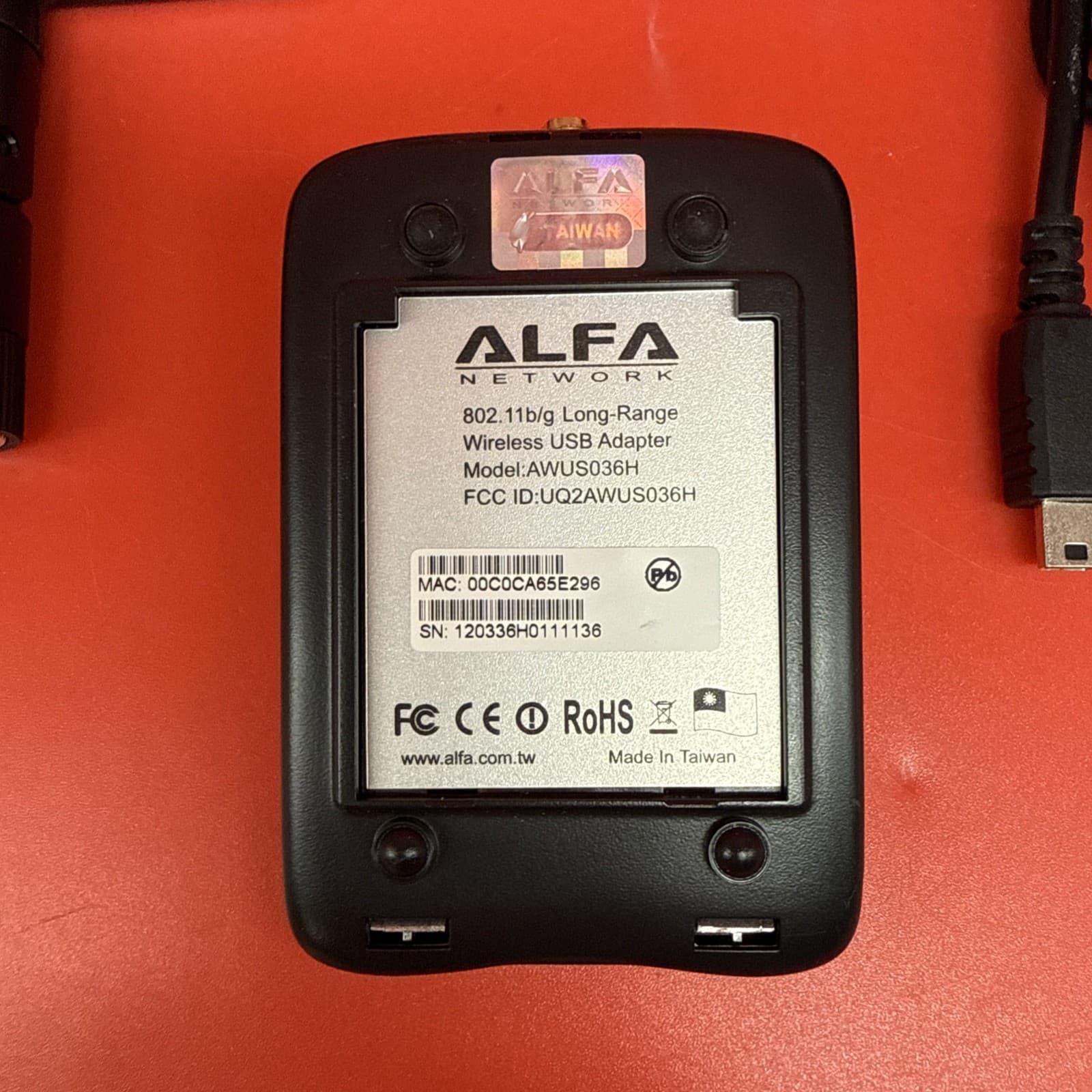ALFA AWUS036H Wireless Adapter Long Range 802.11 B/G USB Adapter Silver - Image 6