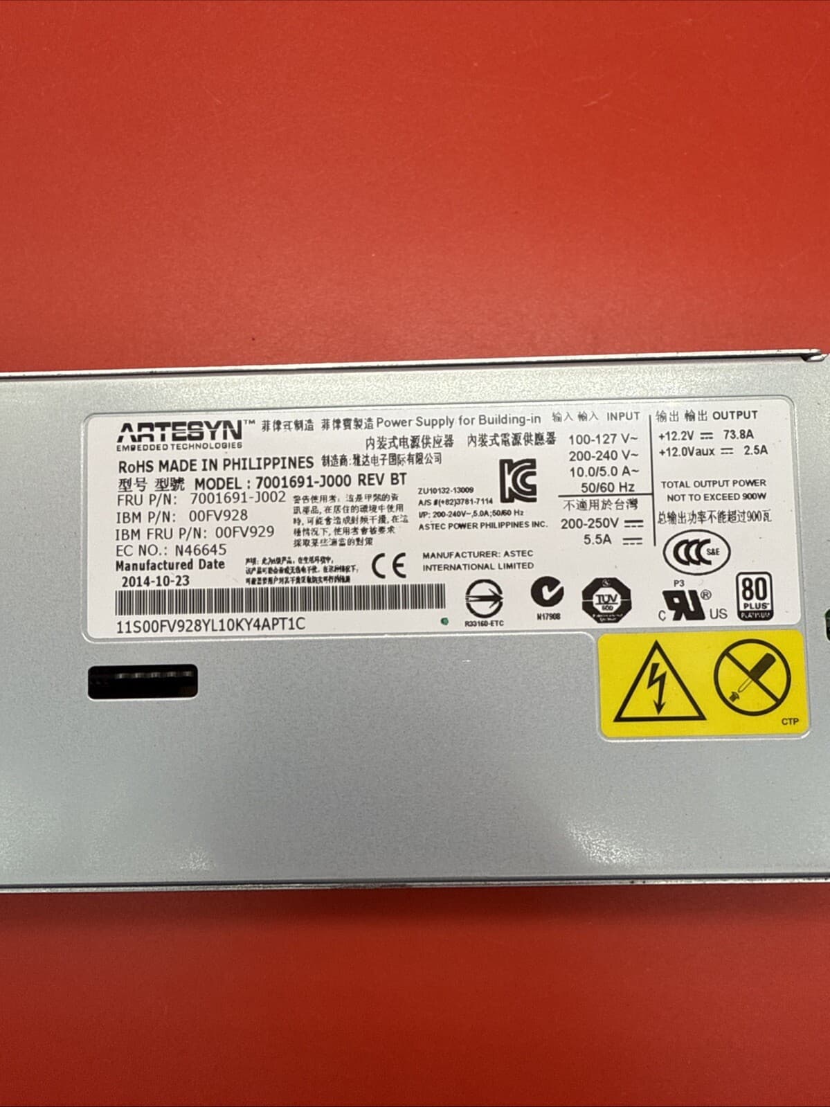 IBM 00FV928 00FV929 900w Power Supply 7001691-J002 For IBM 900 W - Image 2
