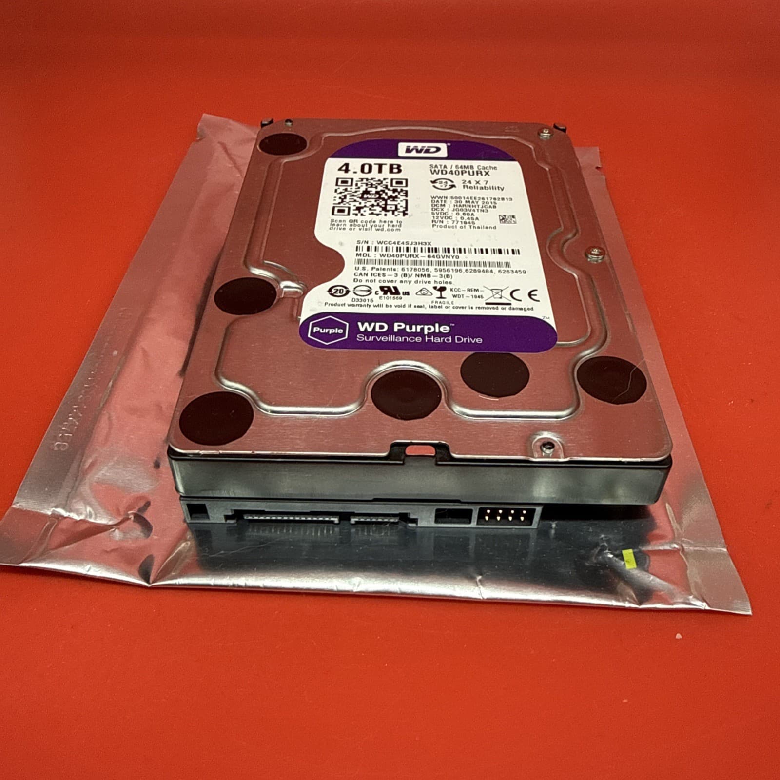 Western Digital Purple 4TB,Internal,5400 RPM,3.5 inch (WD40PURX) Hard Drive HDD - Image 3