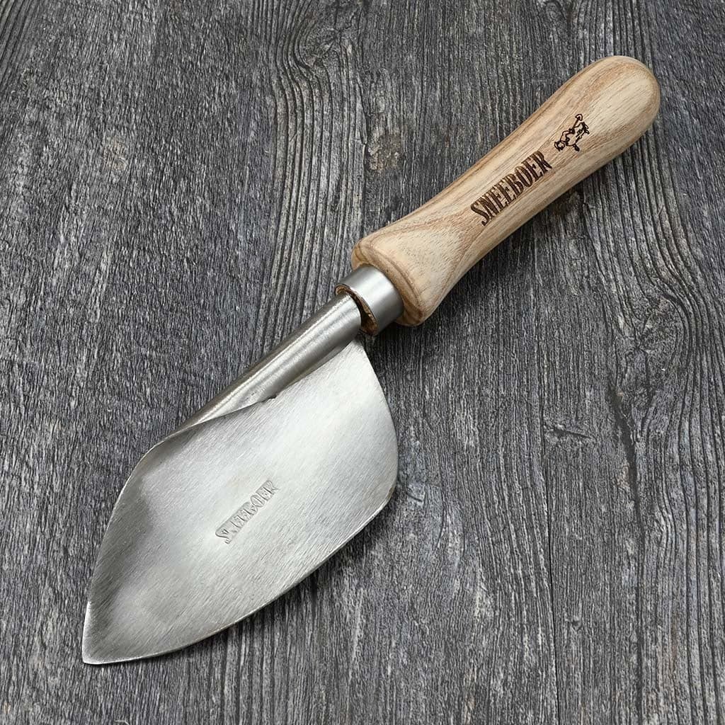 Sneeboer Potting Trowel Stainless Steel Hand-Forged Left Hand - Ash Handle NEW - Image 4