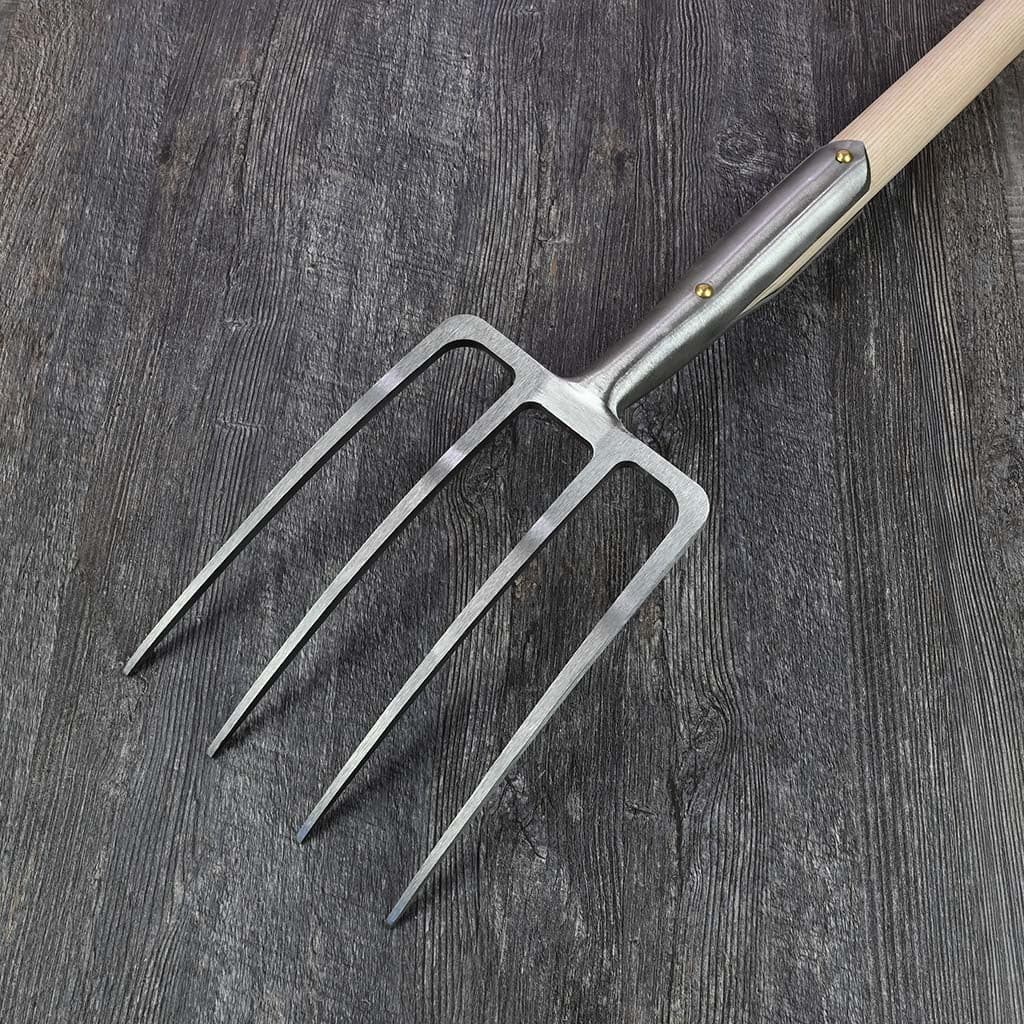 Sneeboer Garden Compost Fork - Knob Handle Stainless Steel Hand-Forged Dutch NEW - Image 3