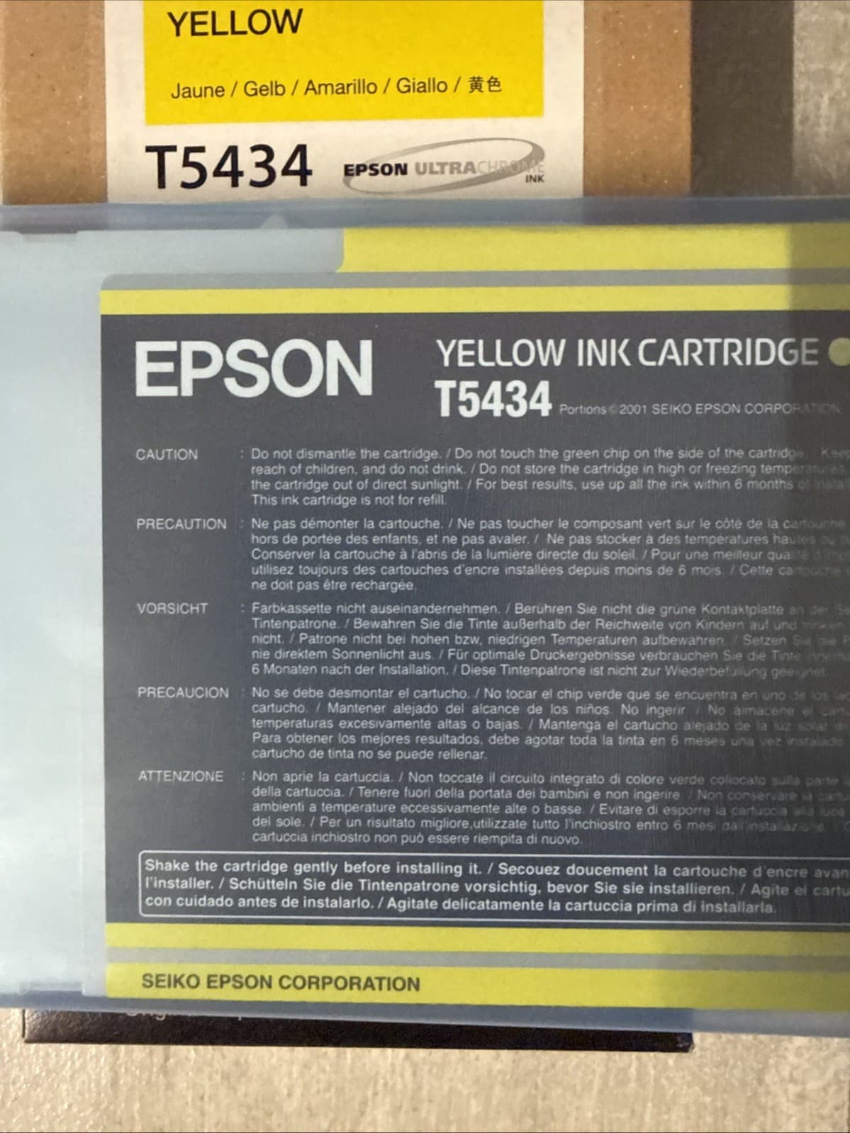 NIB Genuine Epson T5434 Yellow 110ml K3 Ink Stylus Pro 4000/7600/9600 For Epson - Image 2