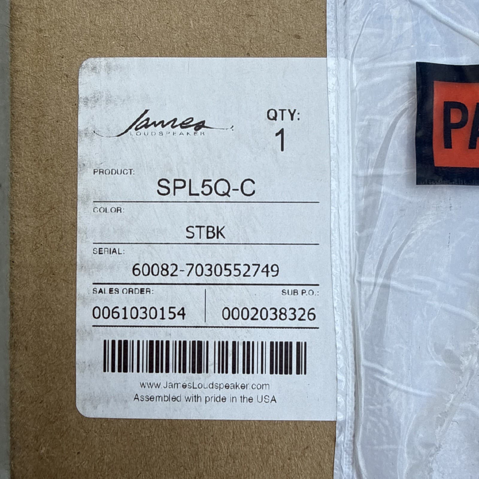 James Loudspeaker SPL5Q-C  Satin Black New Sealed Soundbar Wired Rectangular - Image 4
