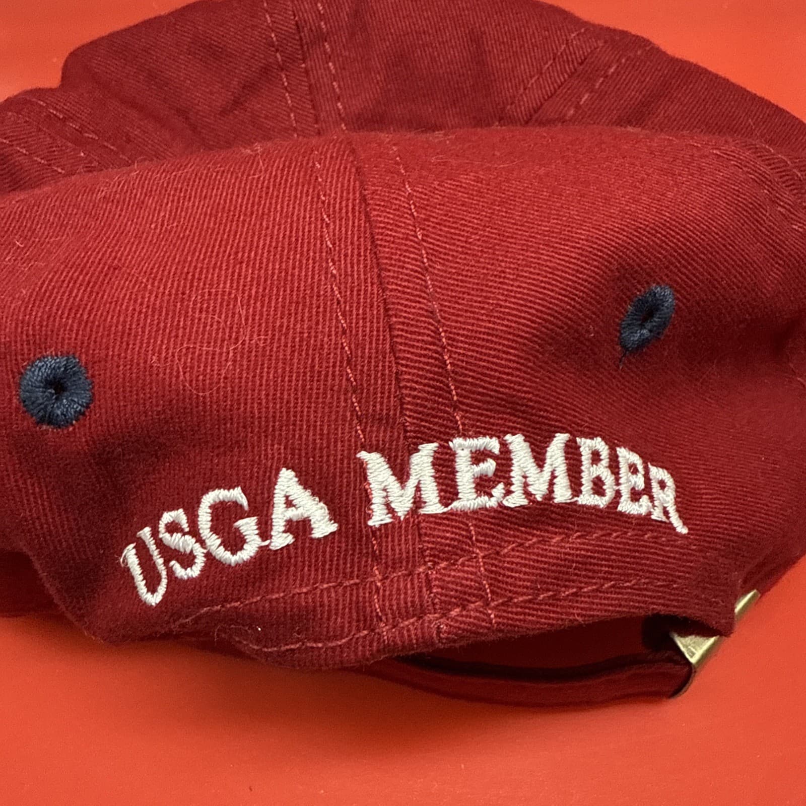 1999 U.S. Open Golf Hat Cap Pinehurst No. 2 Red Adjustable Strap USGA Member - Image 6