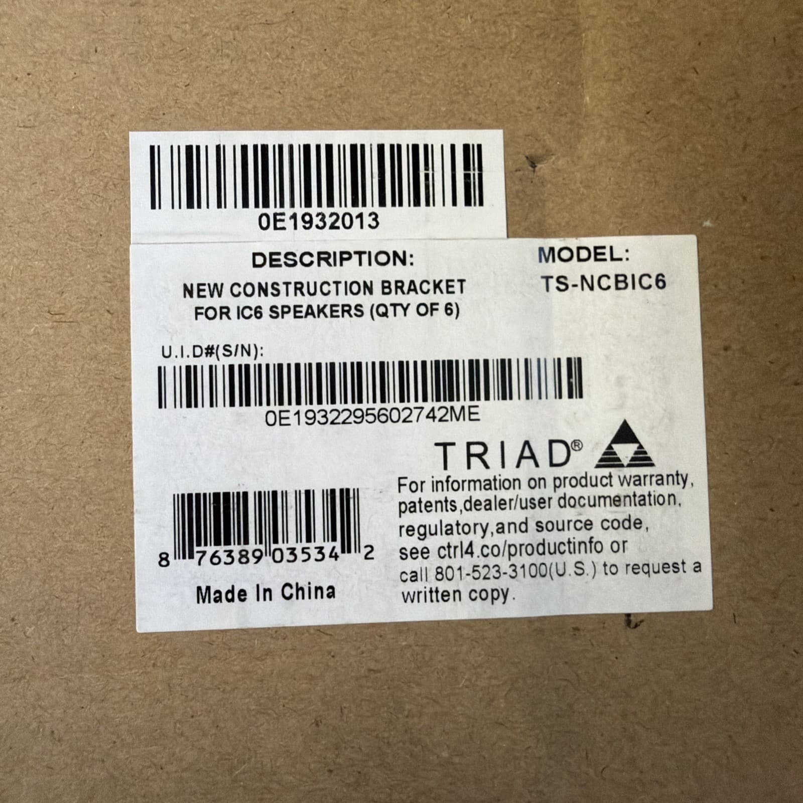 Triad 6” Construction Brackets TS-NCBIC6 QTY 6 For IC6 Speakers - Image 5