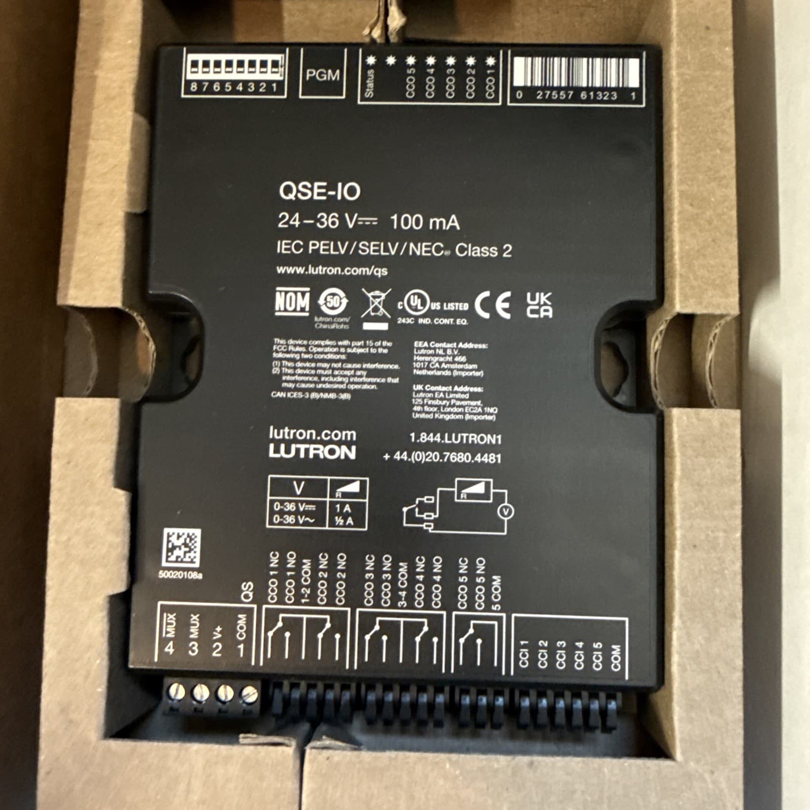 Lutron QSE-IO IEC PELV/SELV/NEC Class 2 Relay - Image 2