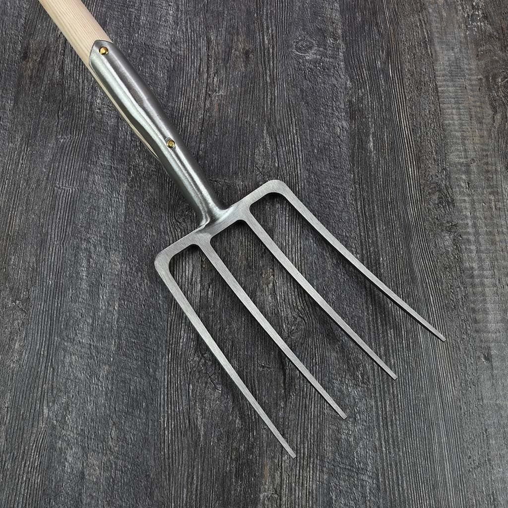 Sneeboer Garden Compost Fork - Knob Handle Stainless Steel Hand-Forged Dutch NEW - Image 2