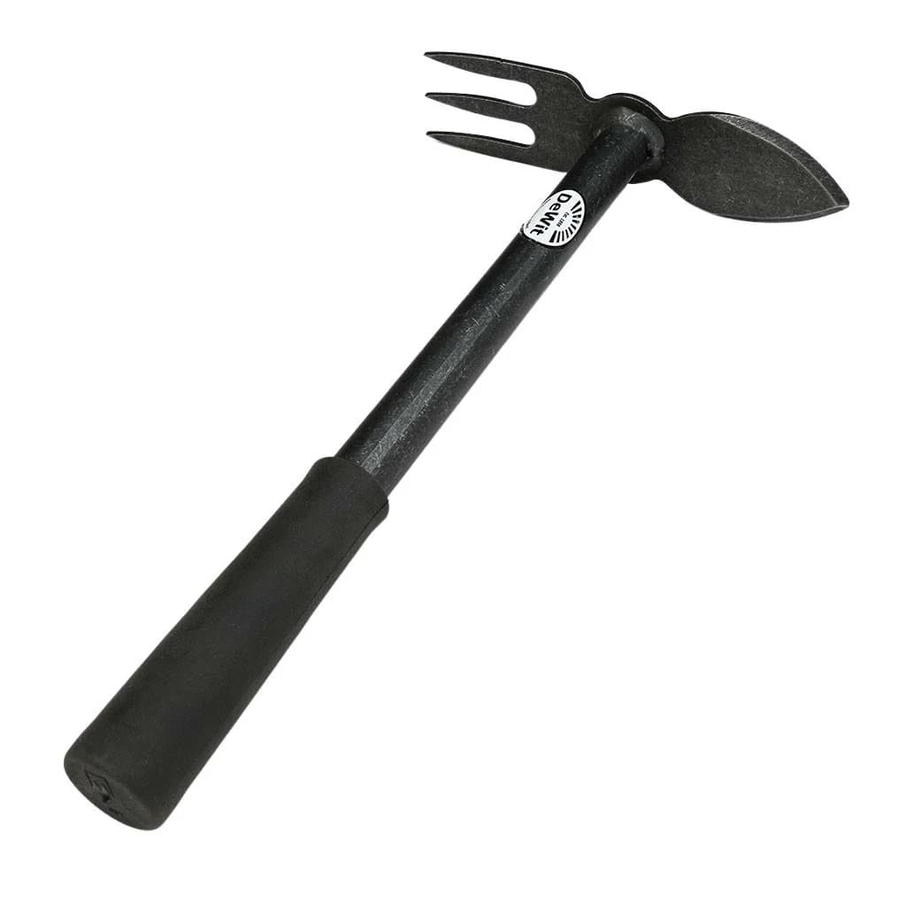 DeWit Garden Hoe Combo W 3-Tine Cultivator And Heart Blade NEW