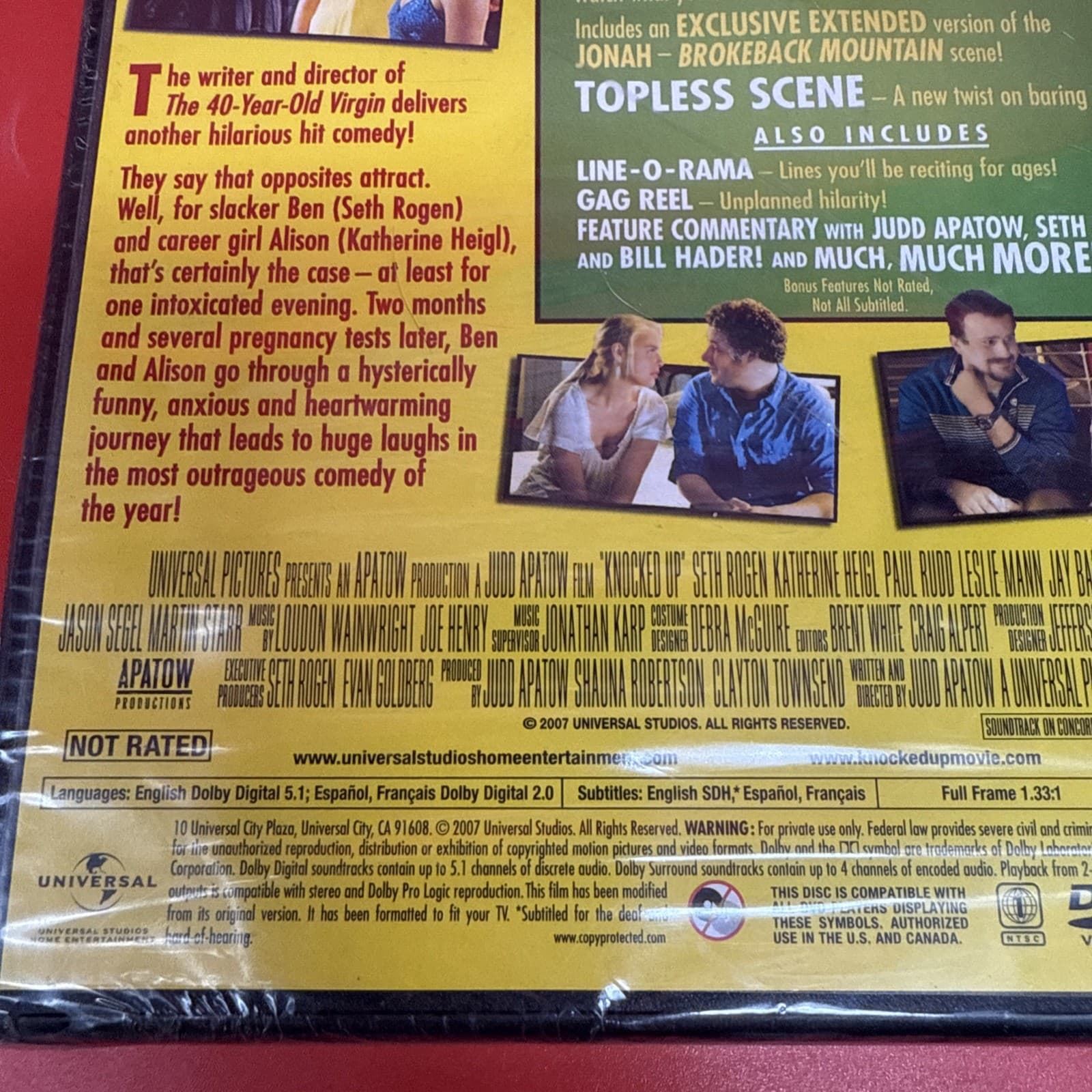 Knocked Up (DVD, 2007) Romantic Comedy Judd Apatow English, French, Spanish - Image 4