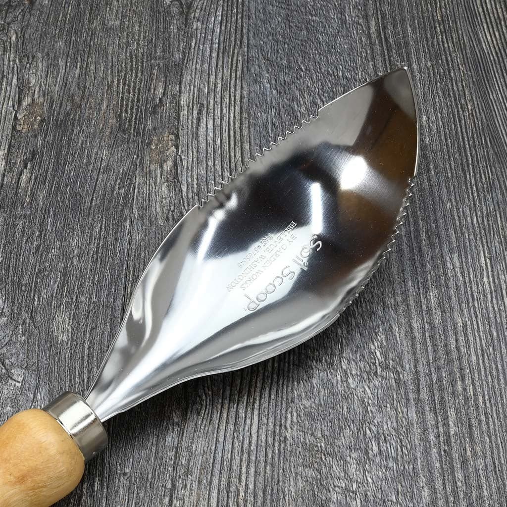 Garden Works Soil Scoop Garden Trowel Stainless Steel Wood Handle Planting NEW - Image 4