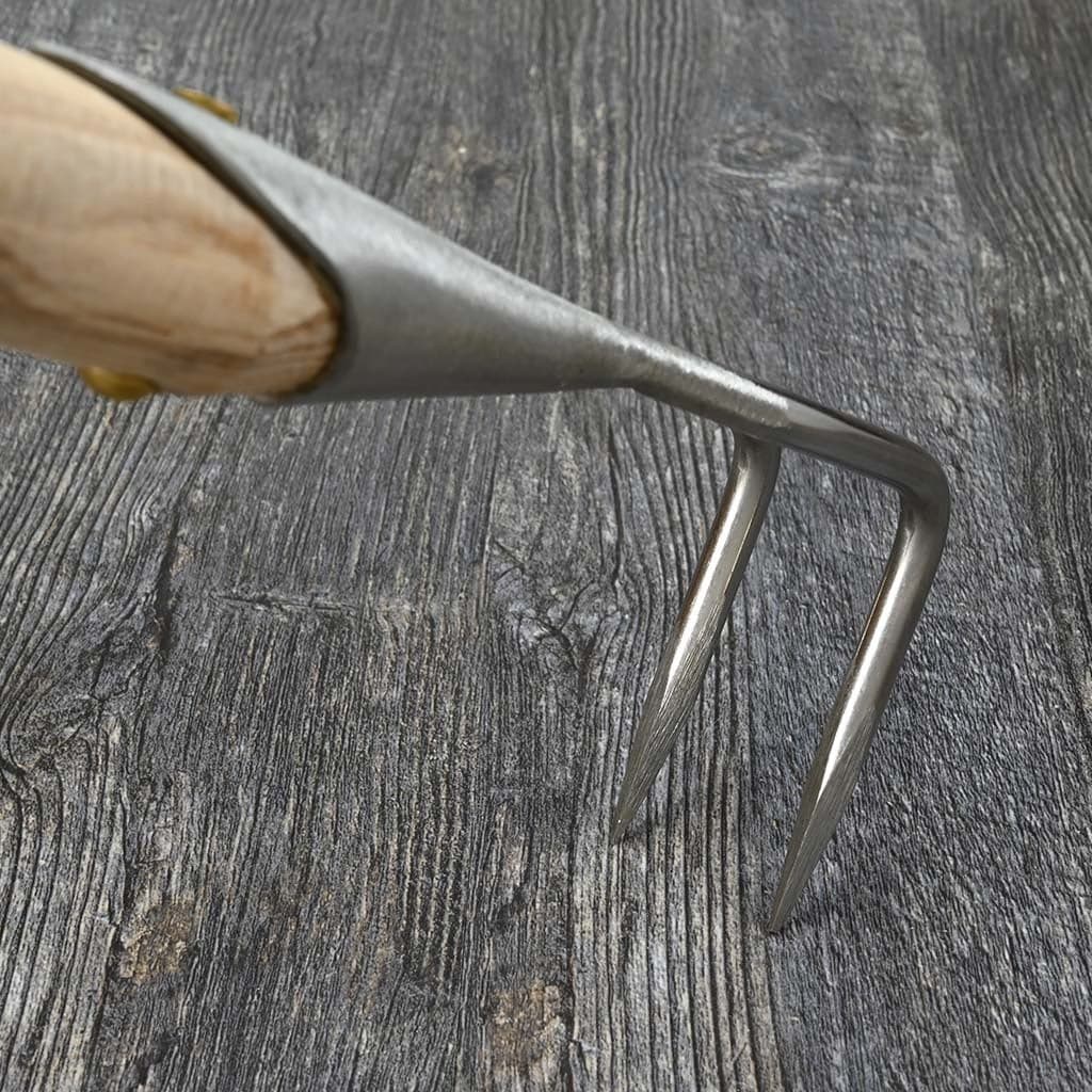 Sneeboer Bent 2-Tine Weeding Fork Stainless Steel Hand-Forged Digging Dutch NEW - Image 2