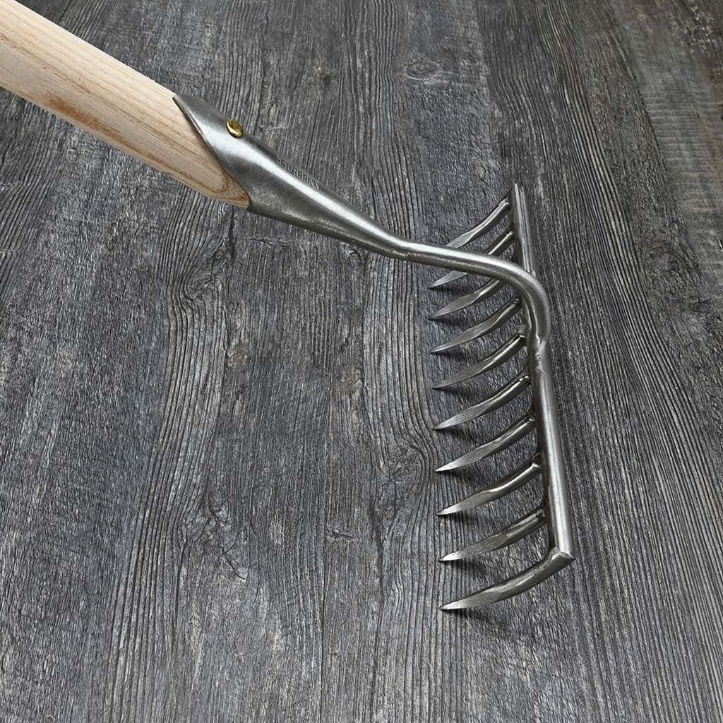 Sneeboer Narrow 10-Tine Garden Rake Stainless Steel Hand-Forged Soil Dutch NEW - Image 2