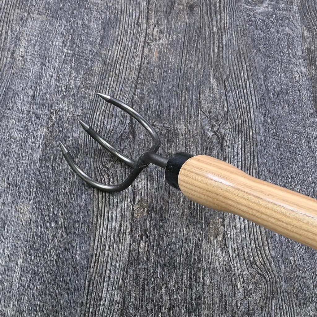 DeWit Drop Grip 3-Tine Cultivator Hand Weeder Boron Steel Ash Handle Weeding NEW - Image 4