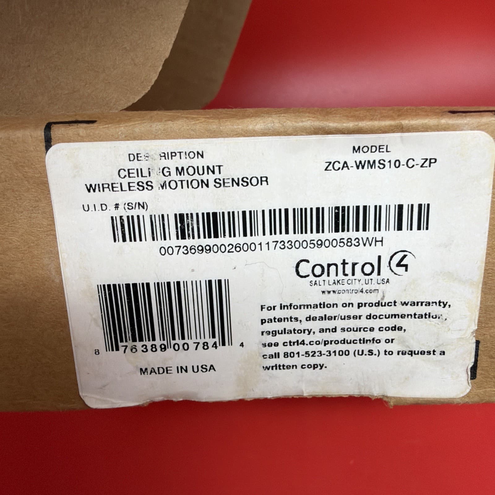Control 4 ZCA-WMS10-C-ZP Ceiling Mount Wireless Motion Sensor White - Image 4