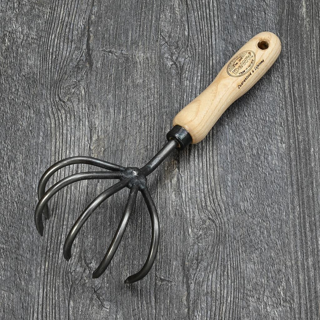 DeWit 5-Tine Hand Cultivator Hand Weeder Boron Steel Ash Handle Hand-Forged NEW - Image 2