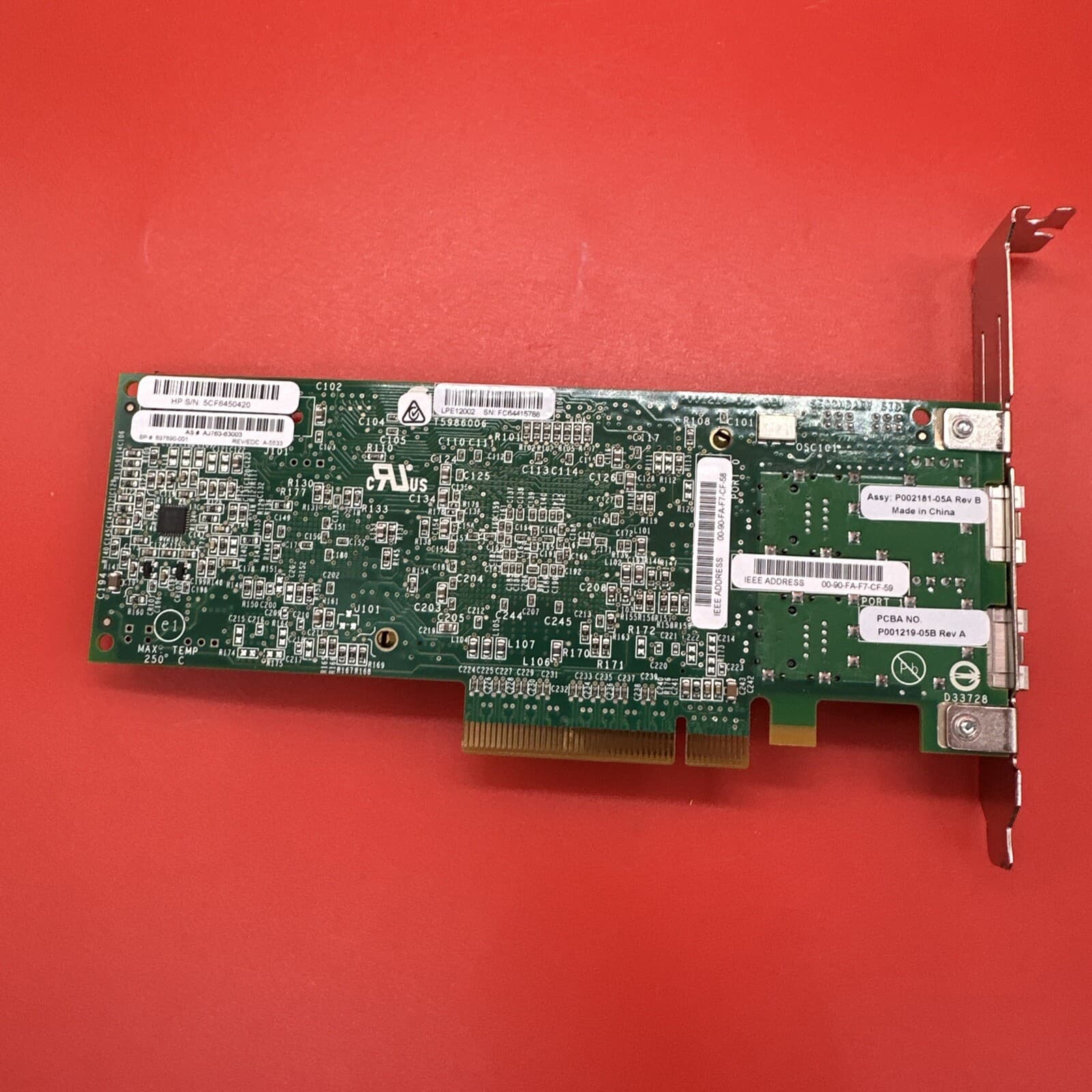 HP 697890-001 AJ763 82E 8GB Dual Port PCIe FC Host Bus Adapter - Full Height - Image 4