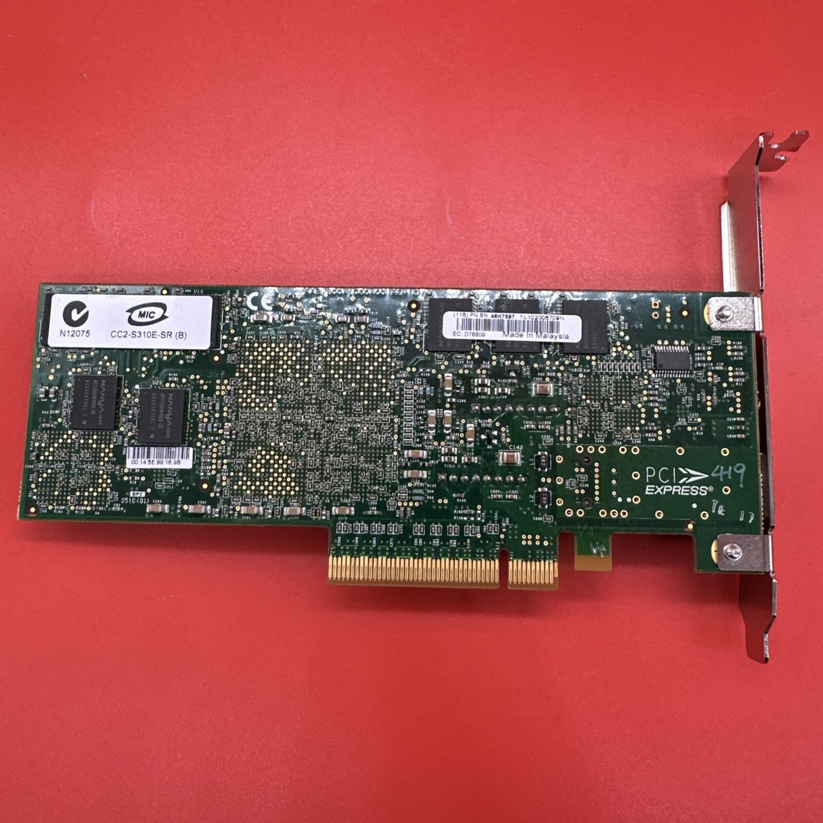 IBM Feature 5769 46K7897 110-1077-30 D2 D76809 10Gb 1P Full Height PCIe NIC Card - Image 5