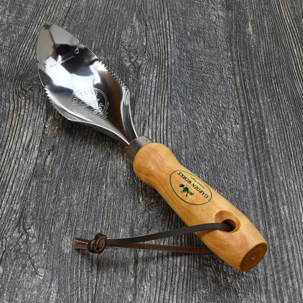 Garden Works Potting Scoop Garden Trowel Stainless Steel Wood Handle NEW - Image 2