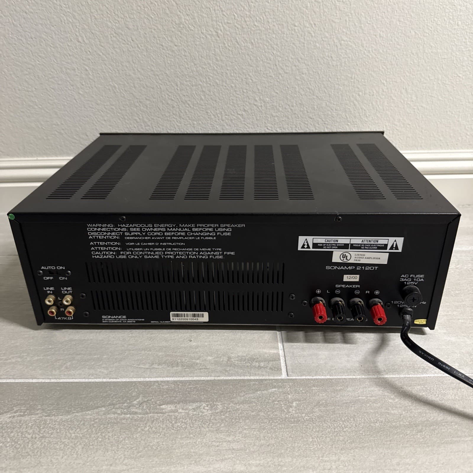 Sonance SONAMP 2120T Power Amplifier Tested Black Stereo L/R RCA 120 W - Image 8