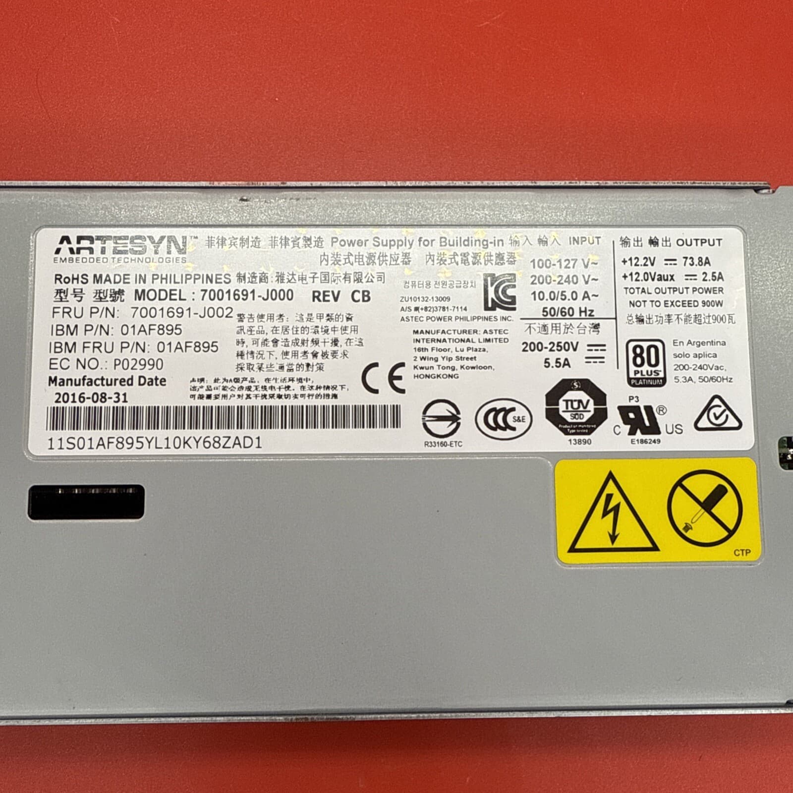 IBM 01AF895 P02990 7001691-J000 7001691-J002 900w Power Supply For IBM Rack - Image 2