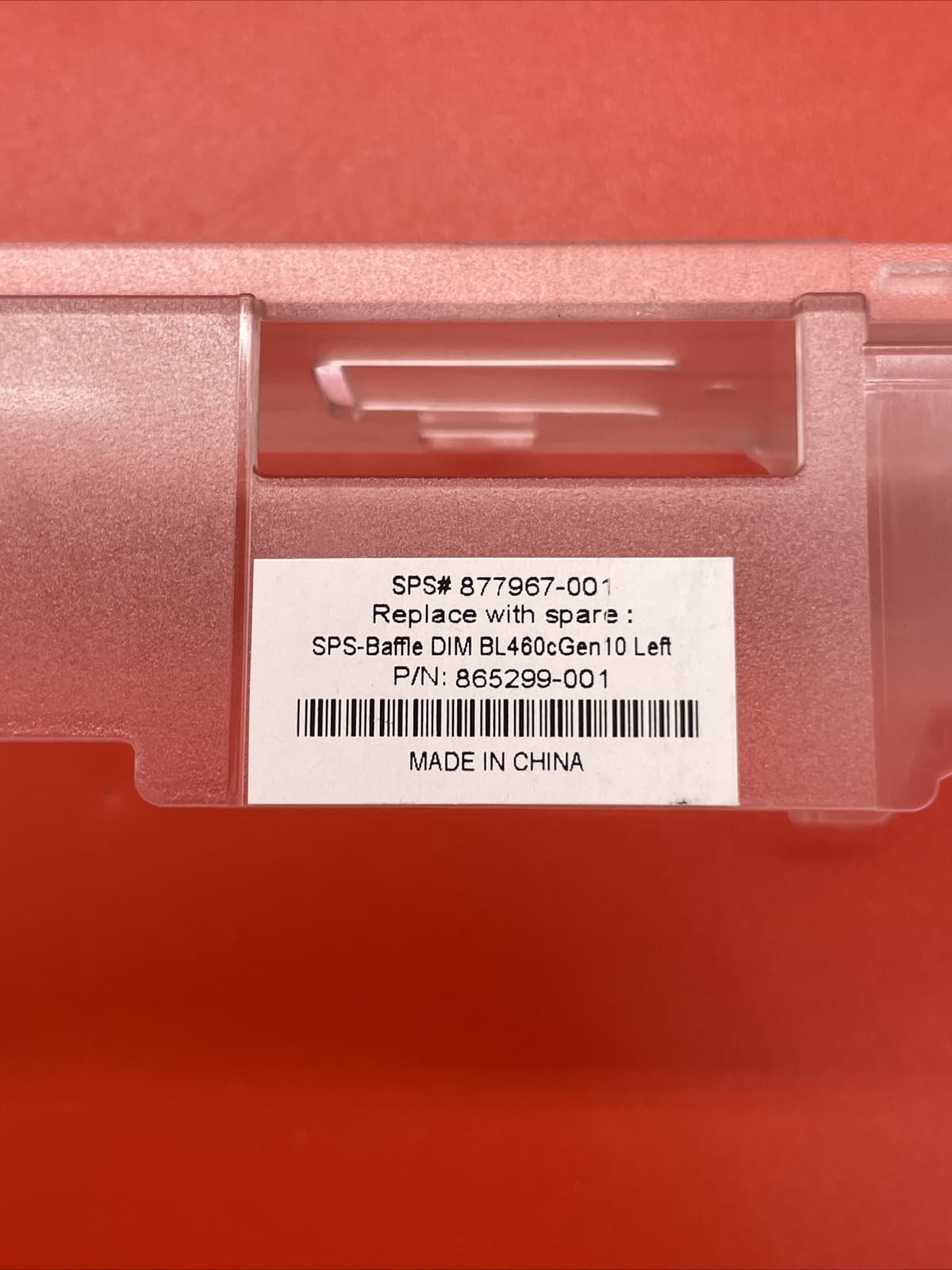 HPe 877967-001 865299-001 SPS-Baffle DIM BL460c Gen10 Left PN: 865299-001 - Image 2