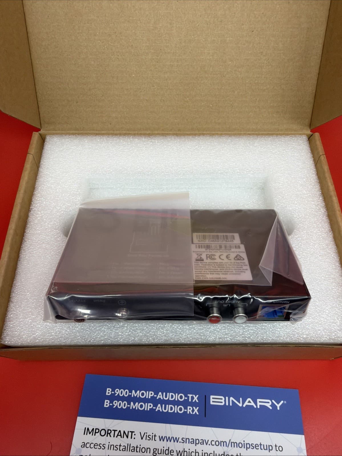 Binary B-900-MOIP-AUDIO-RX MoIP Audio Receiver Media Over IP Black Wired RCA - Image 4
