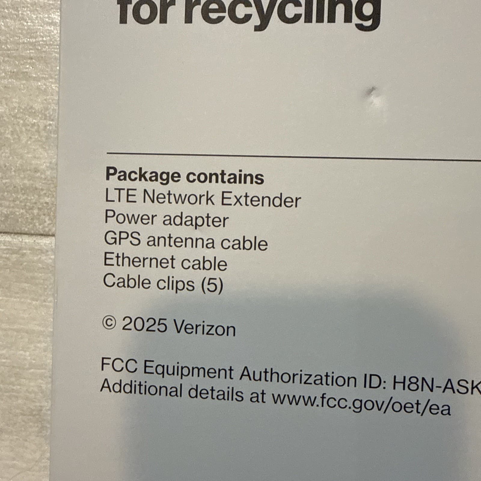 Verizon ASKSFE116 LTE Network Extender NEW SEALED Plastic Black Universal Plain - Image 5