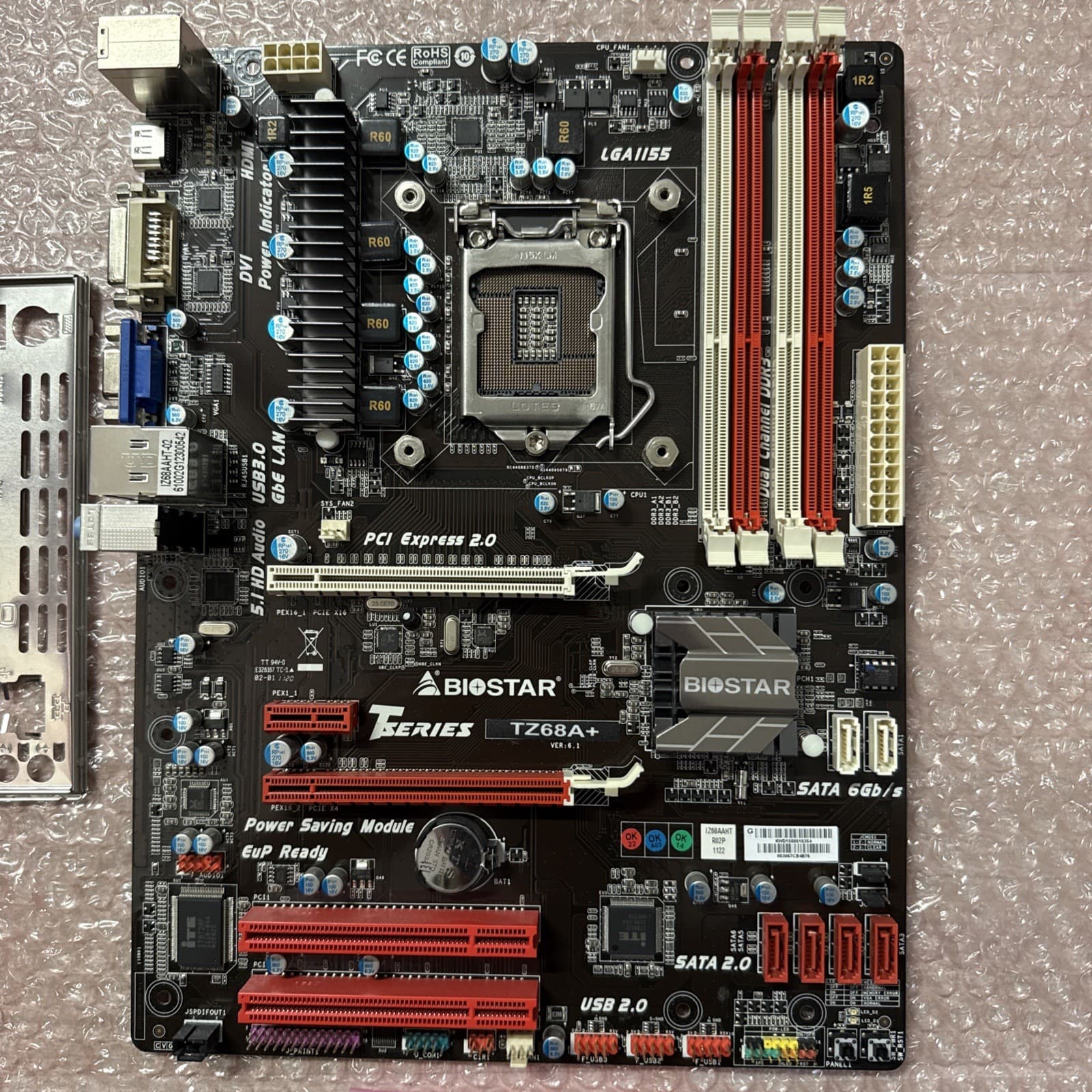 Biostar TZ68A+ Ver. 6.x, LGA 1155, Intel Motherboard Biostar TZ68A + Ver . 6.x - Image 2