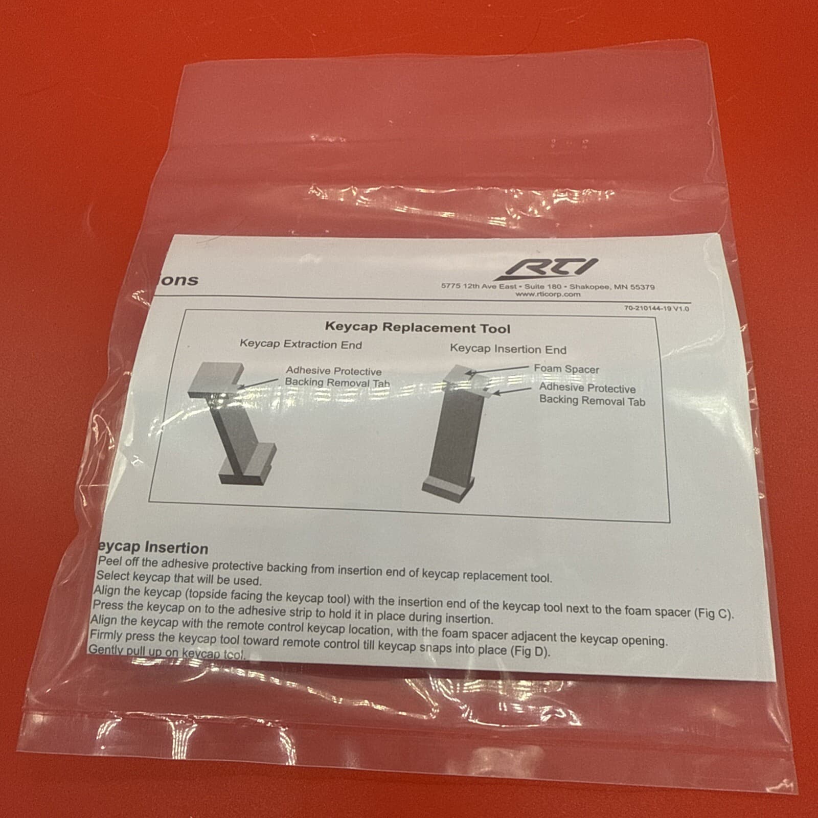RTI 20-210190-15 Tx Keycap Tool For Remote Remote Control Black - Image 6