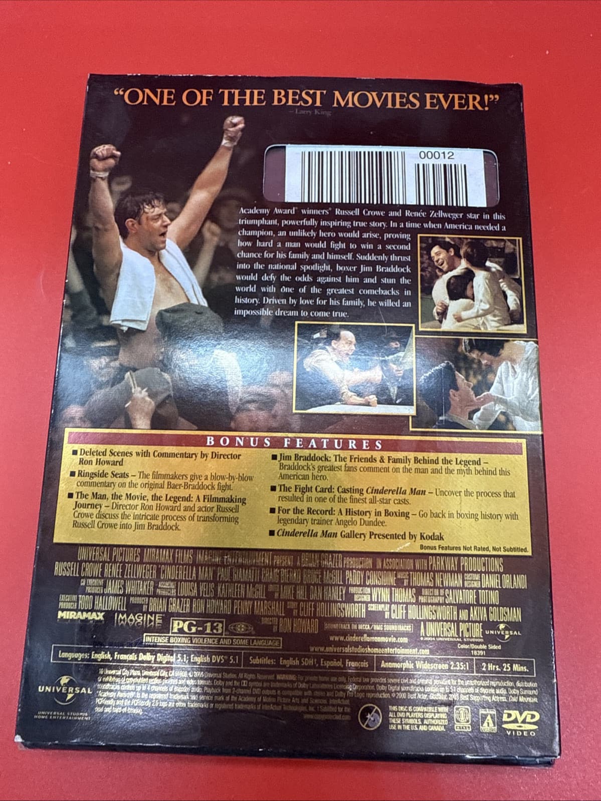 Cinderella Man DVD Widescreen Russell Crowe Renee Zellweger New - Image 3