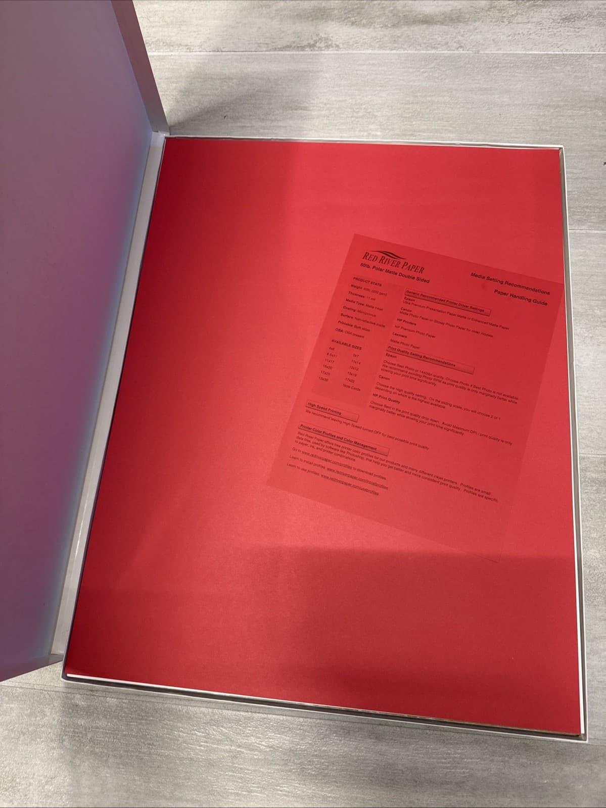Red River Paper #1948 17"x22" 60lb Polar Matte 2 Sided 20 Sheets Copy Paper - Image 2