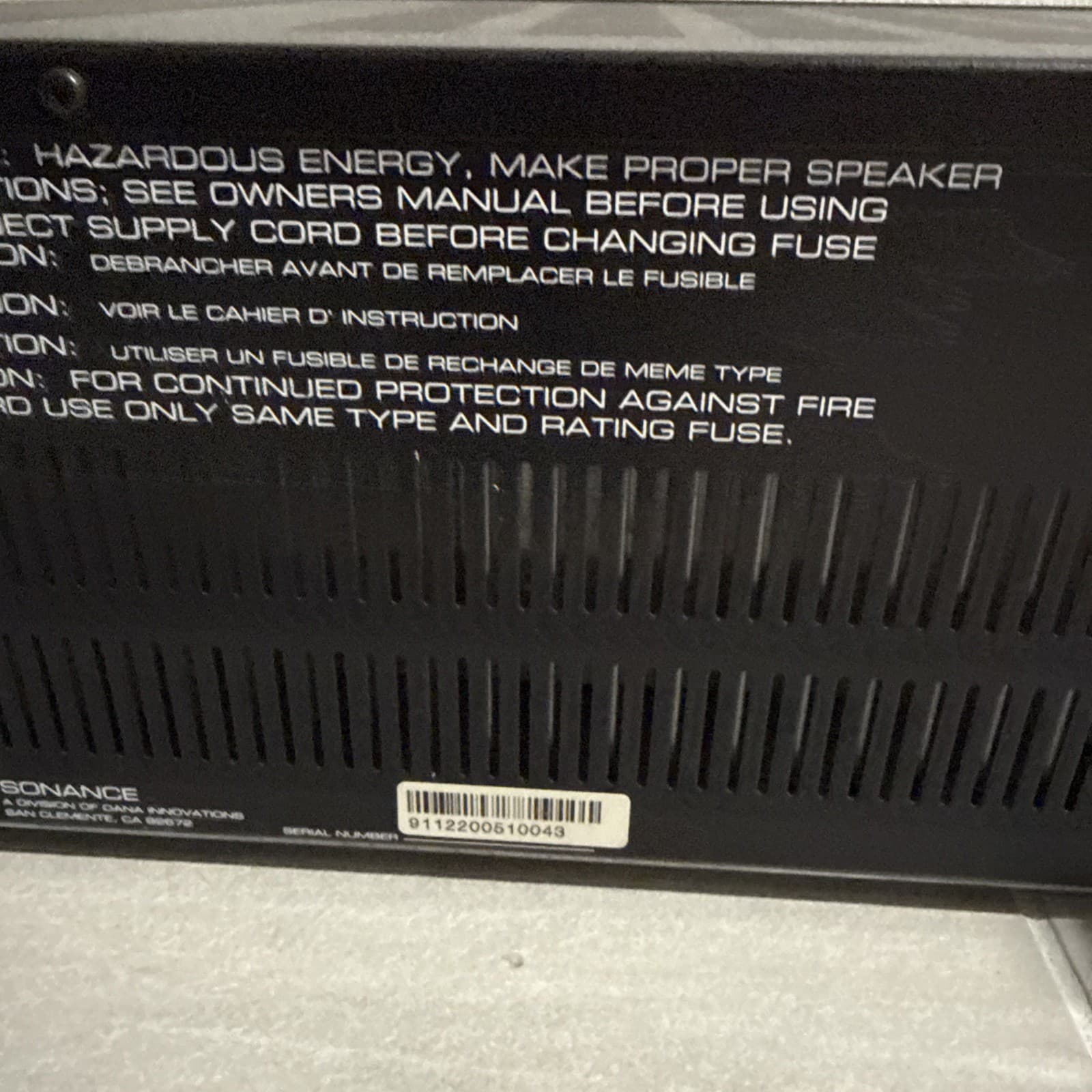Sonance SONAMP 2120T Power Amplifier Tested Black Stereo L/R RCA 120 W - Image 10