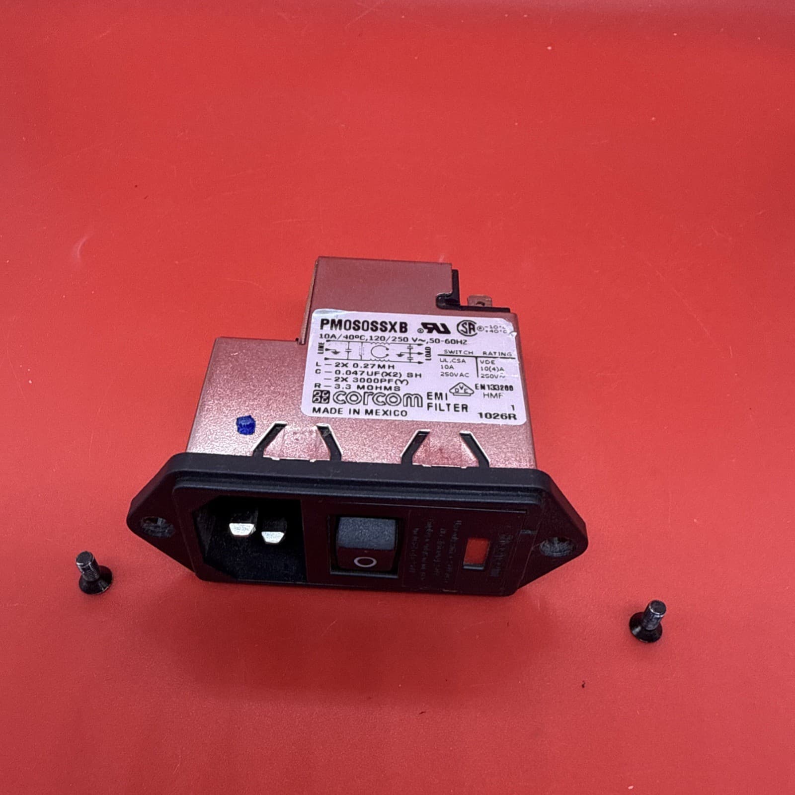 CORCOM PM0S0SSXB AC Power Entry Module 10A 250v Fuse Verticle Mount 1026R - Image 6
