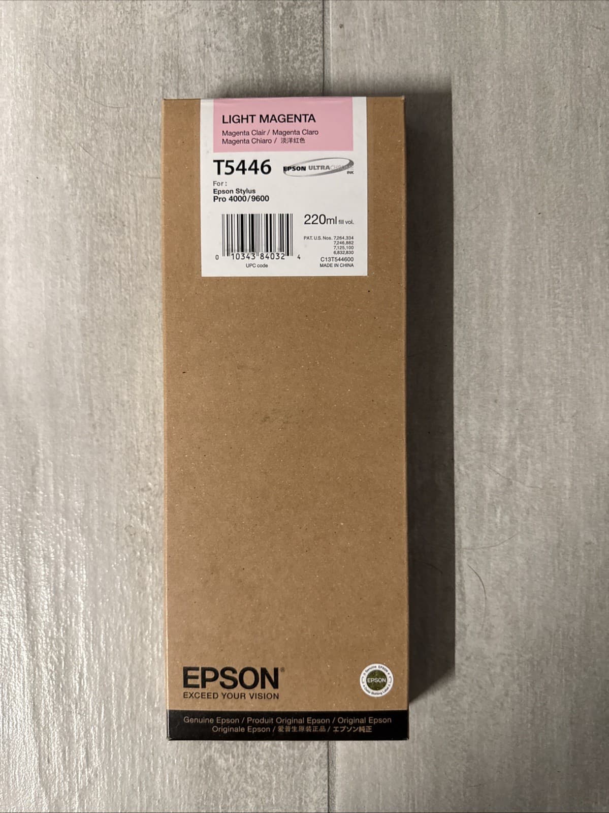New Sealed Epson T5446 Light Magenta Ink Cartridge for Stylus Pro 4000/9600 - Image 4